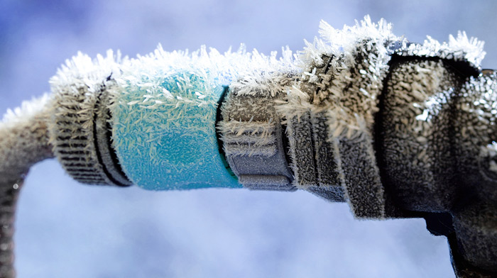 Illustration of frozen water pipe
